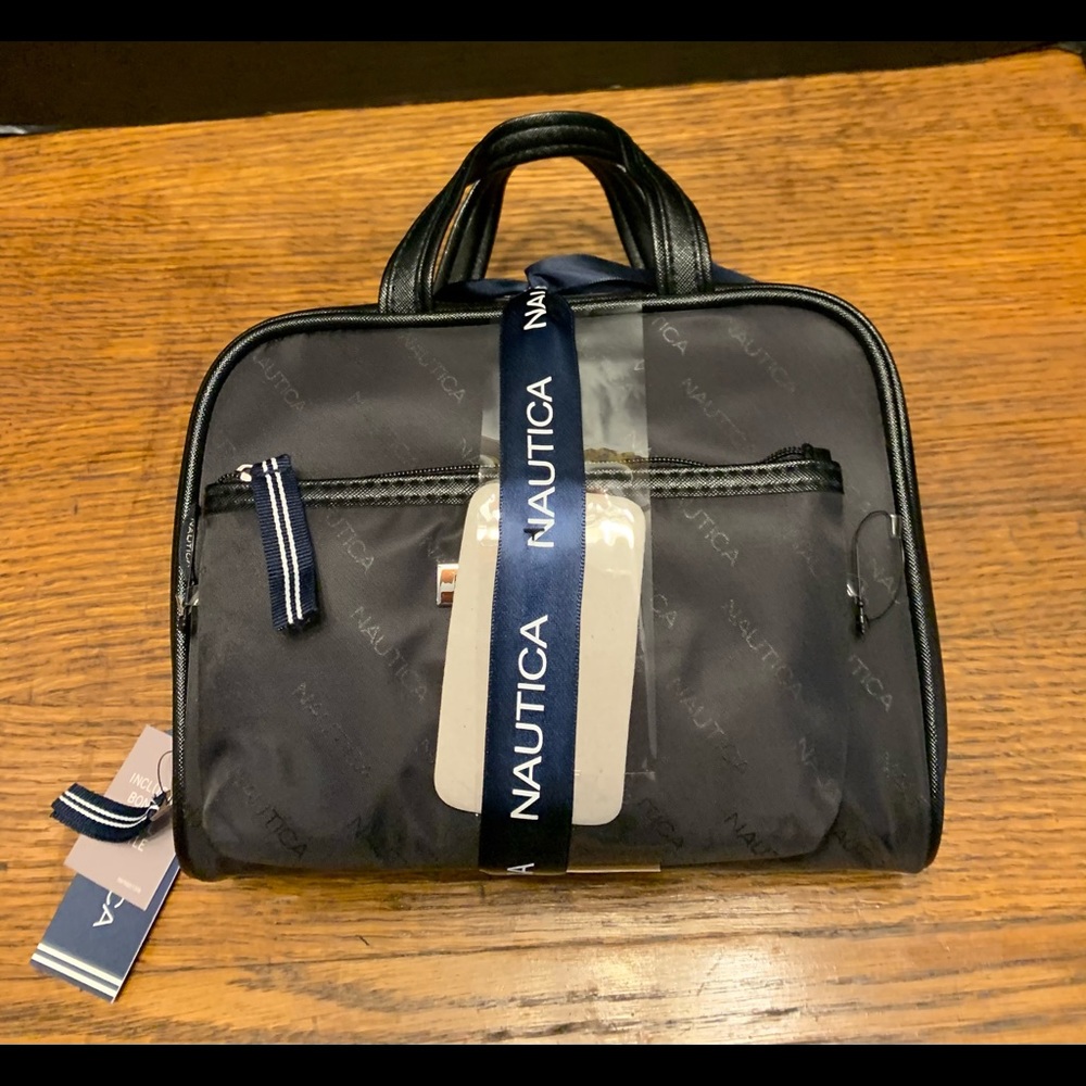 Nautica 3-pc Travel Makeup Bag Set Navy Blue NWT